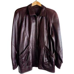 Vintage Vericci Oxblood Brown Leather Jacket
